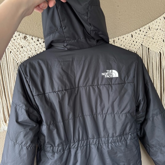 The North Face Girls Reversible Black Mossbud Swirl Parka Jacket - Picture 3 of 9